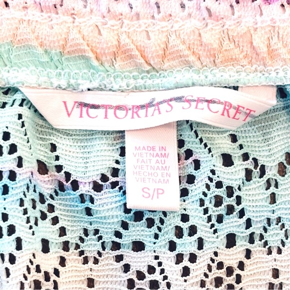 Victoria’s Secret Pastel Pink Blue Lace Swimsuit Coverup Strapless Romper Small - Picture 4 of 7